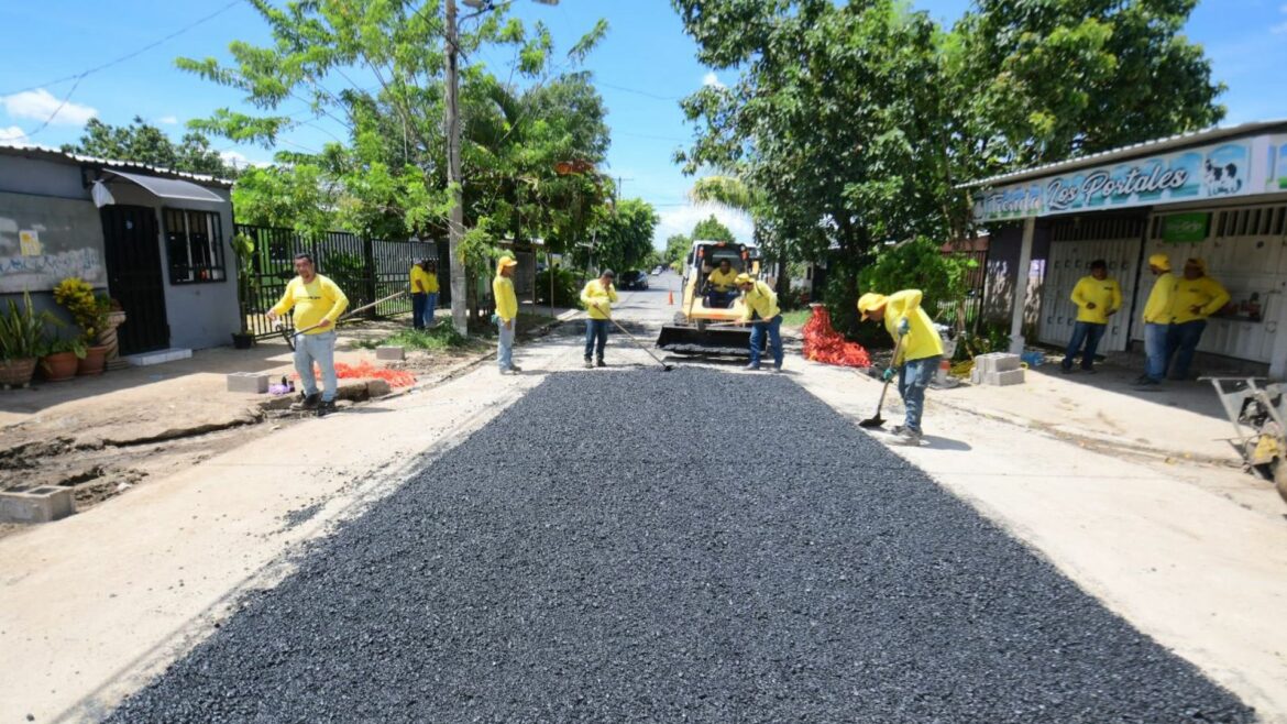 Obras Públicas realiza labores de pavimentación en urbanización Campos Verdes 2