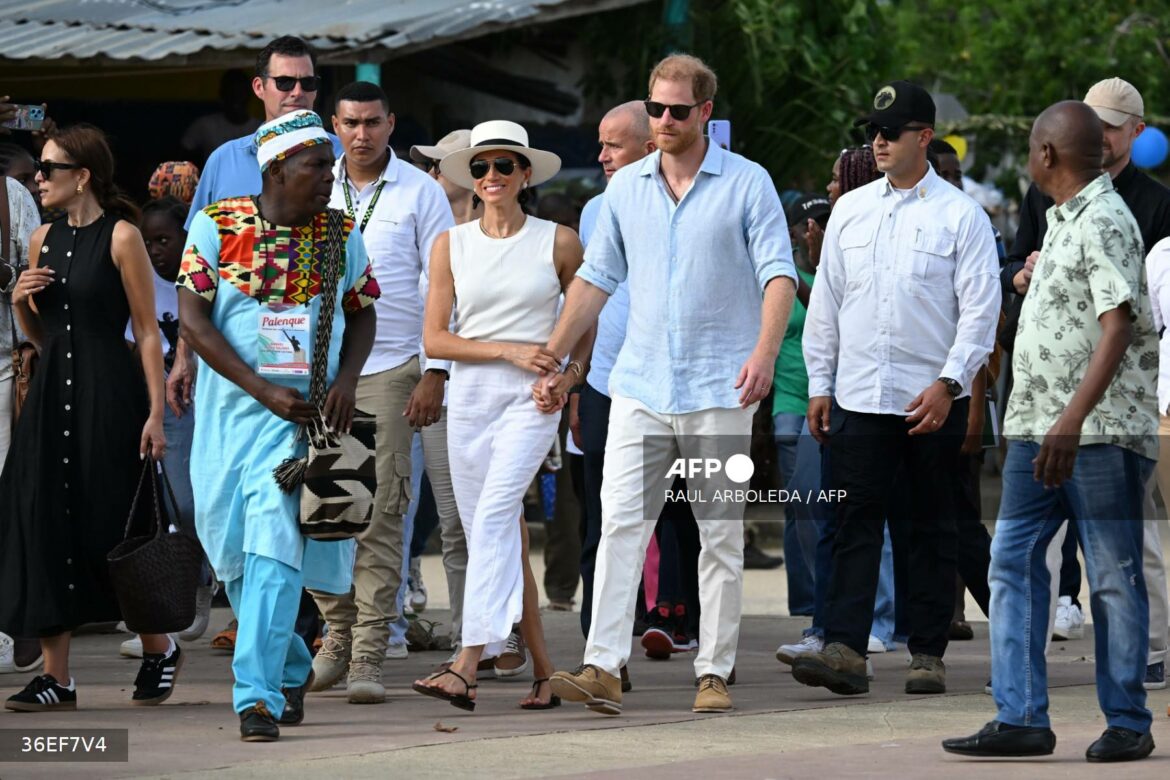 Enrique y Meghan Markle visitan histórico asentamiento de antiguos esclavos en Colombia