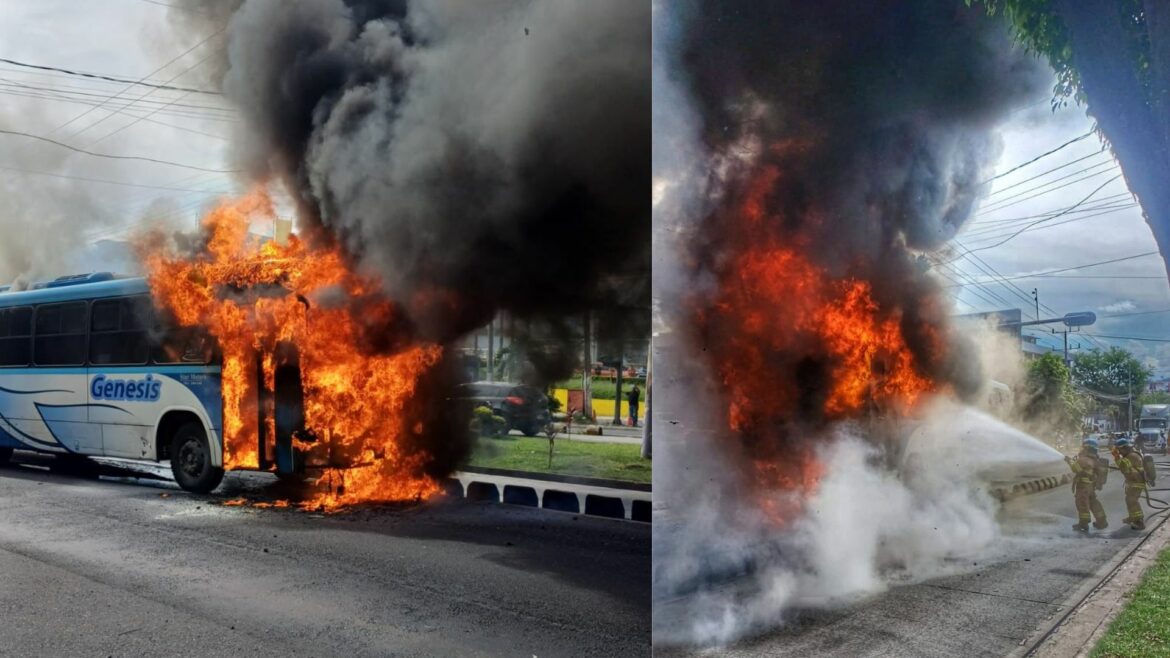 Un bus de la ruta 3 se incendió en el bulevar del Ejército