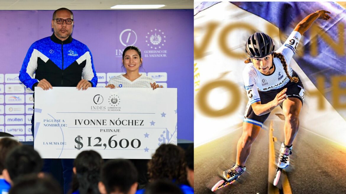 INDES entrega premio de $12,600 a la patinadora Ivonne Nóchez por sus últimas victorias