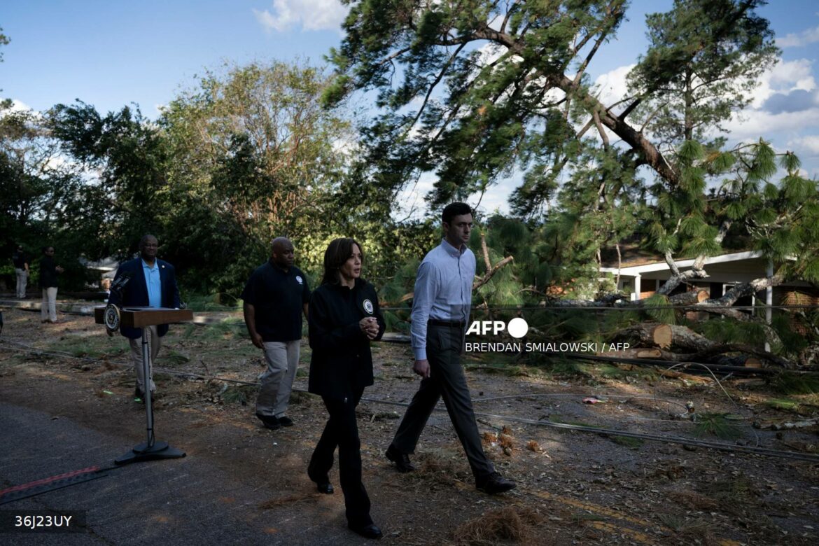 Biden y Harris visitan zonas afectadas por el huracán Helene
