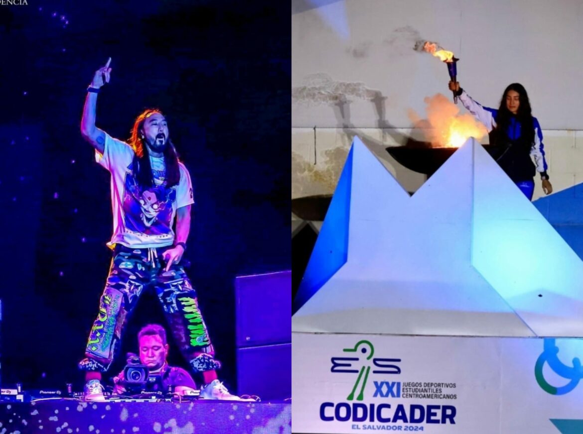 DJ Steve Aoki en la ceremonia de inauguración de los Juegos Codicader El Salvador 2024