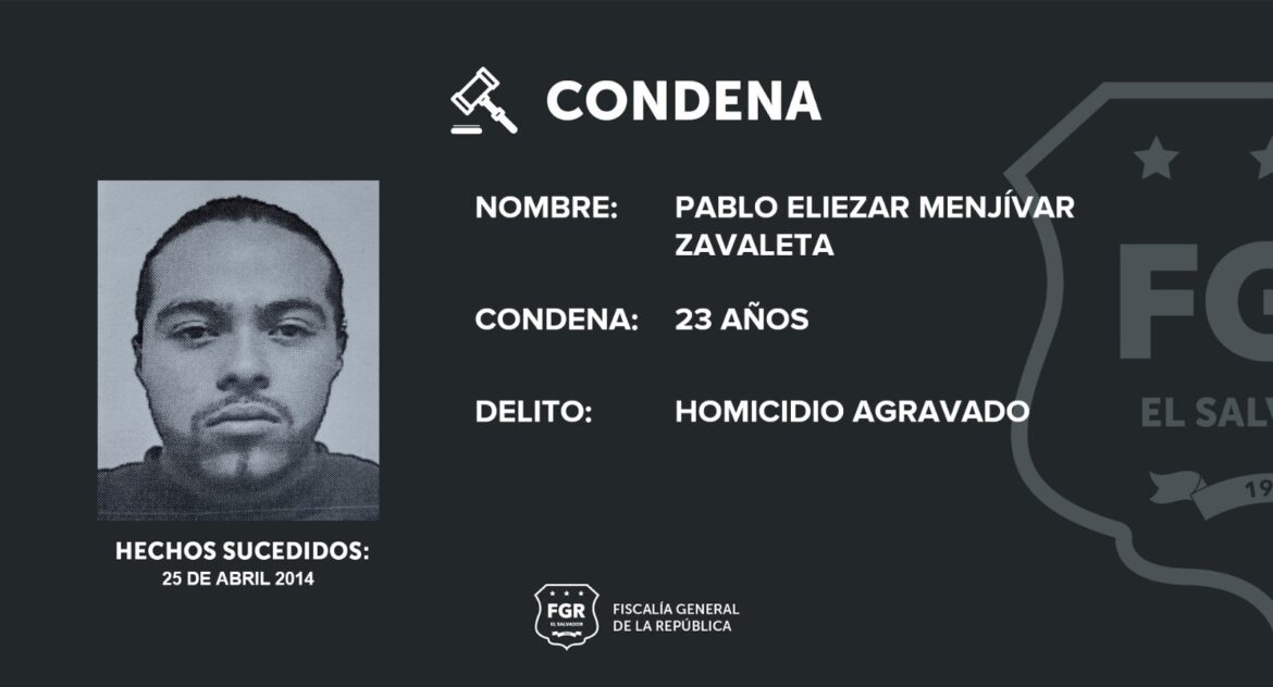 23 años de cárcel por quitarle la vida a una persona que rechazó incorporarse a pandillas