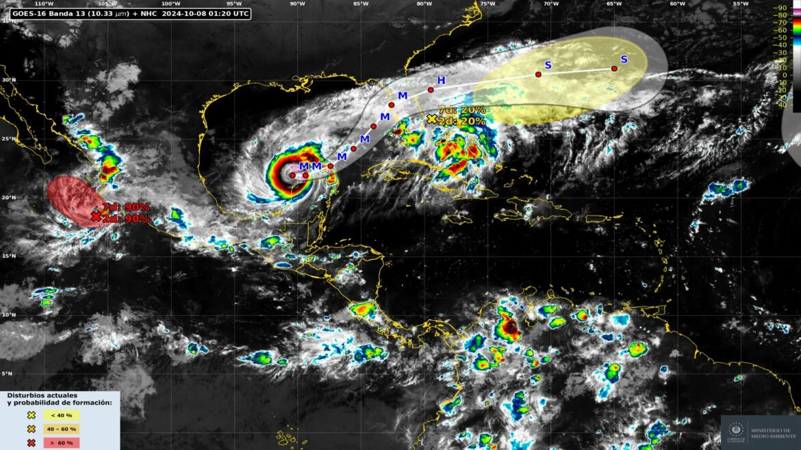 Las lluvias podrían aumentar en El Salvador por influencia indirecta del Huracán Milton