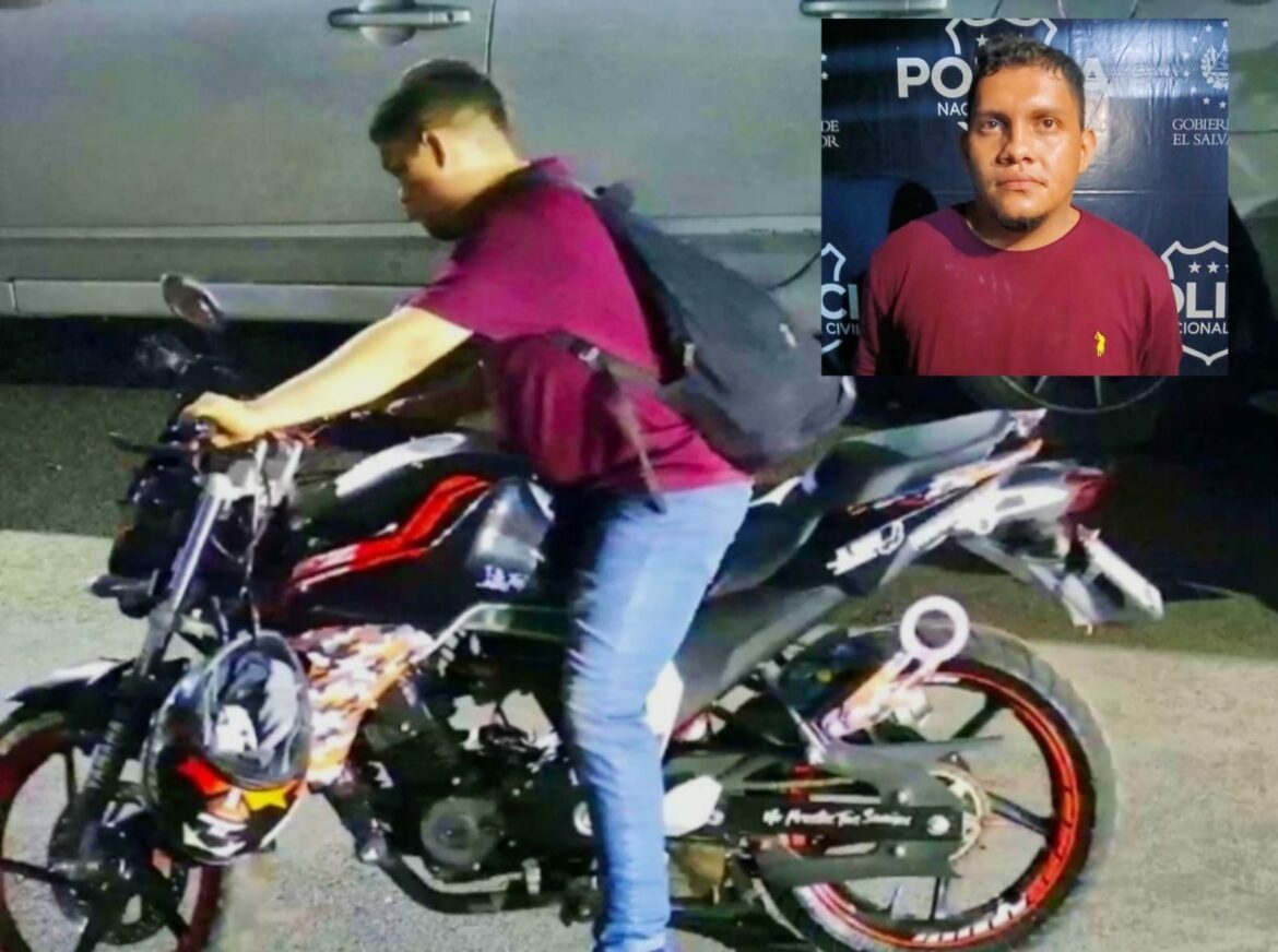 Capturan a sujeto que hurtó una motocicleta de un parqueo en Soyapango