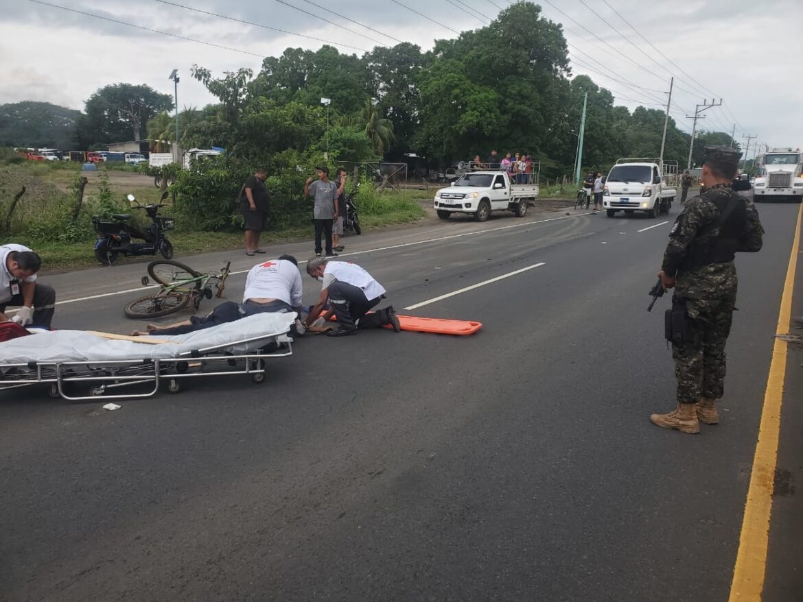 Un hombre fue atropellado en Sonsonate