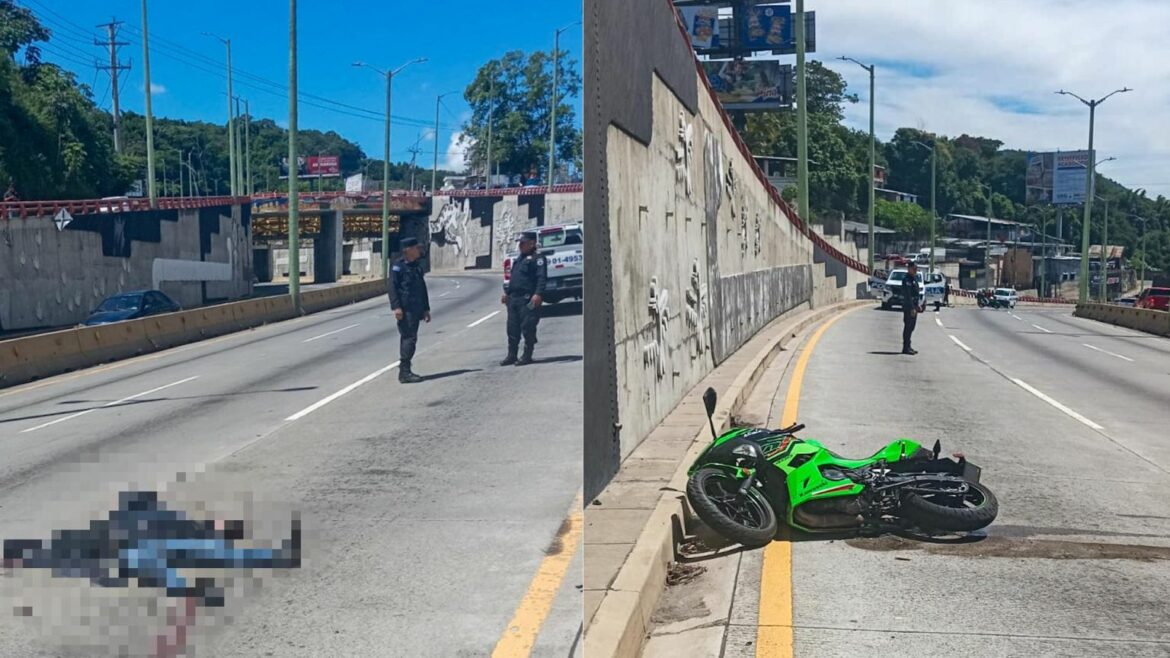 Motociclista muere tras chocar contra un muro, a la altura del paso desnivel El Jaguar