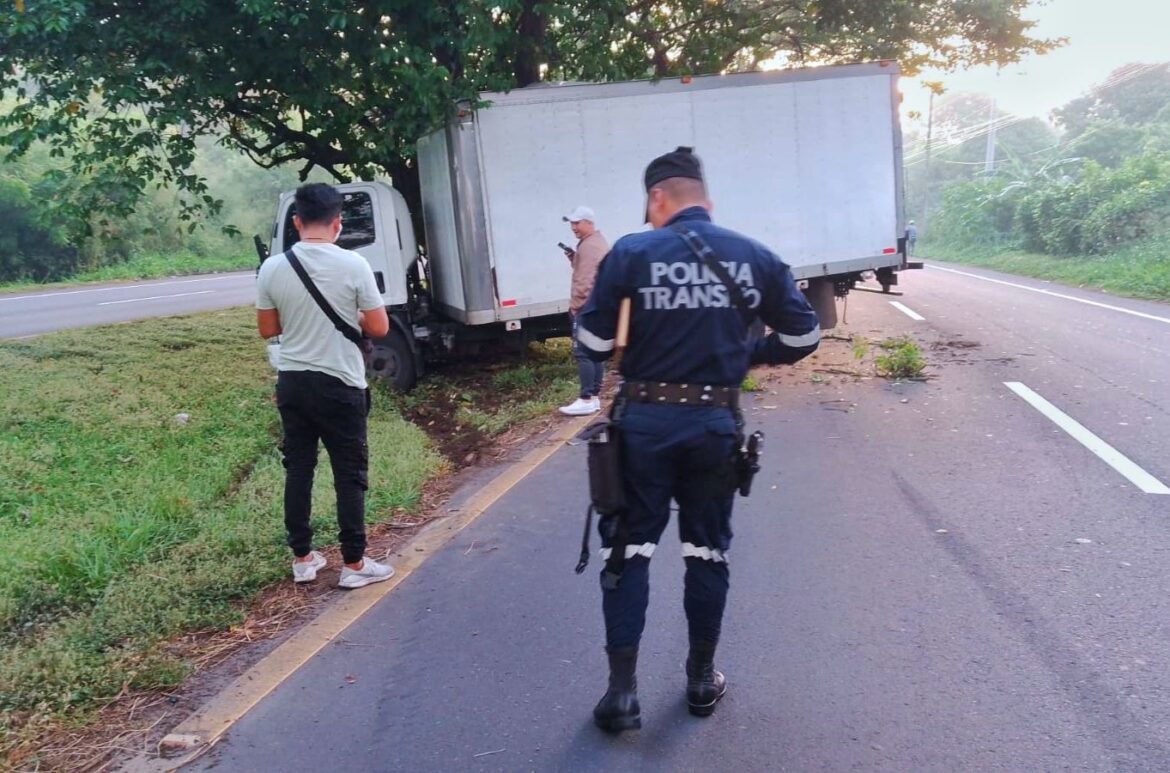 Perdió el control de camión por evitar atropellar una vaca