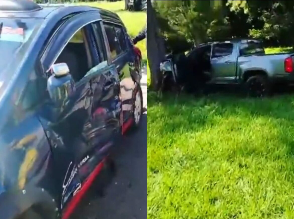 Tres vehículos se vieron involucrados en un accidente de tránsito en la carretera que conecta a Sonsonate con Salvador