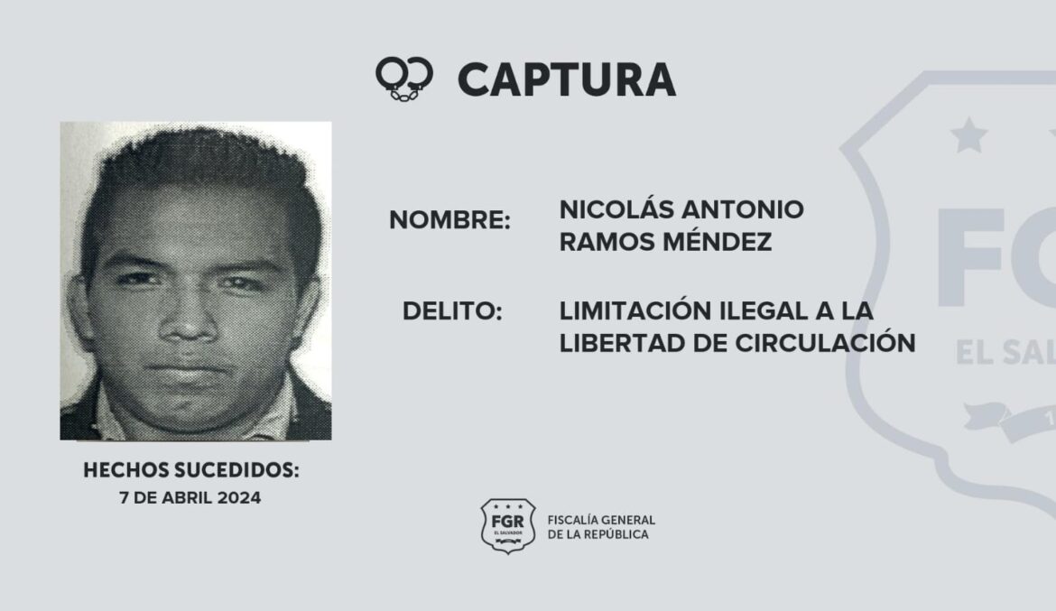 Orden de captura por el delito de limitación ilegal a la libertad de circulación