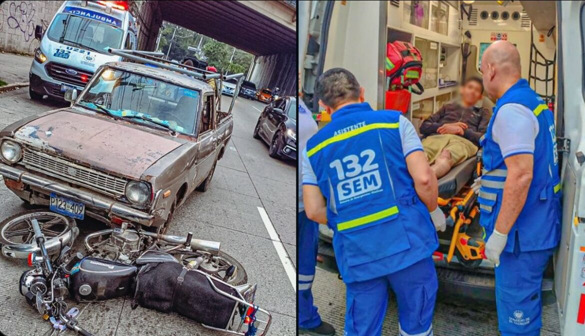 Un motociclista resultó lesionado en percance vial en la carretera Panamericana