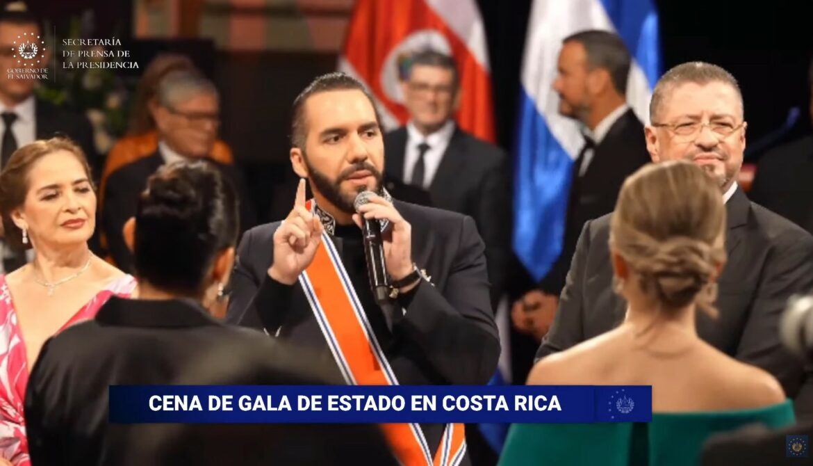 Presidente Nayib Bukele participa en la Cena de Estado ofrecida por su homólogo Rodrigo Chaves