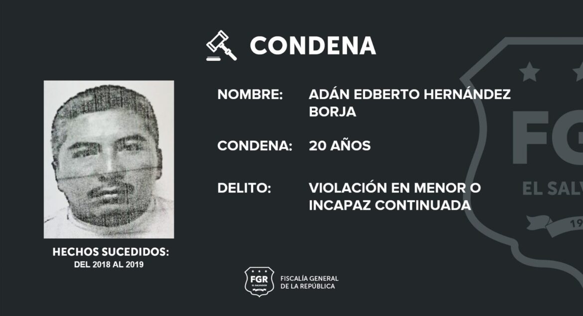 Hombre recibe condena 20 años de cárcel por violar a menor