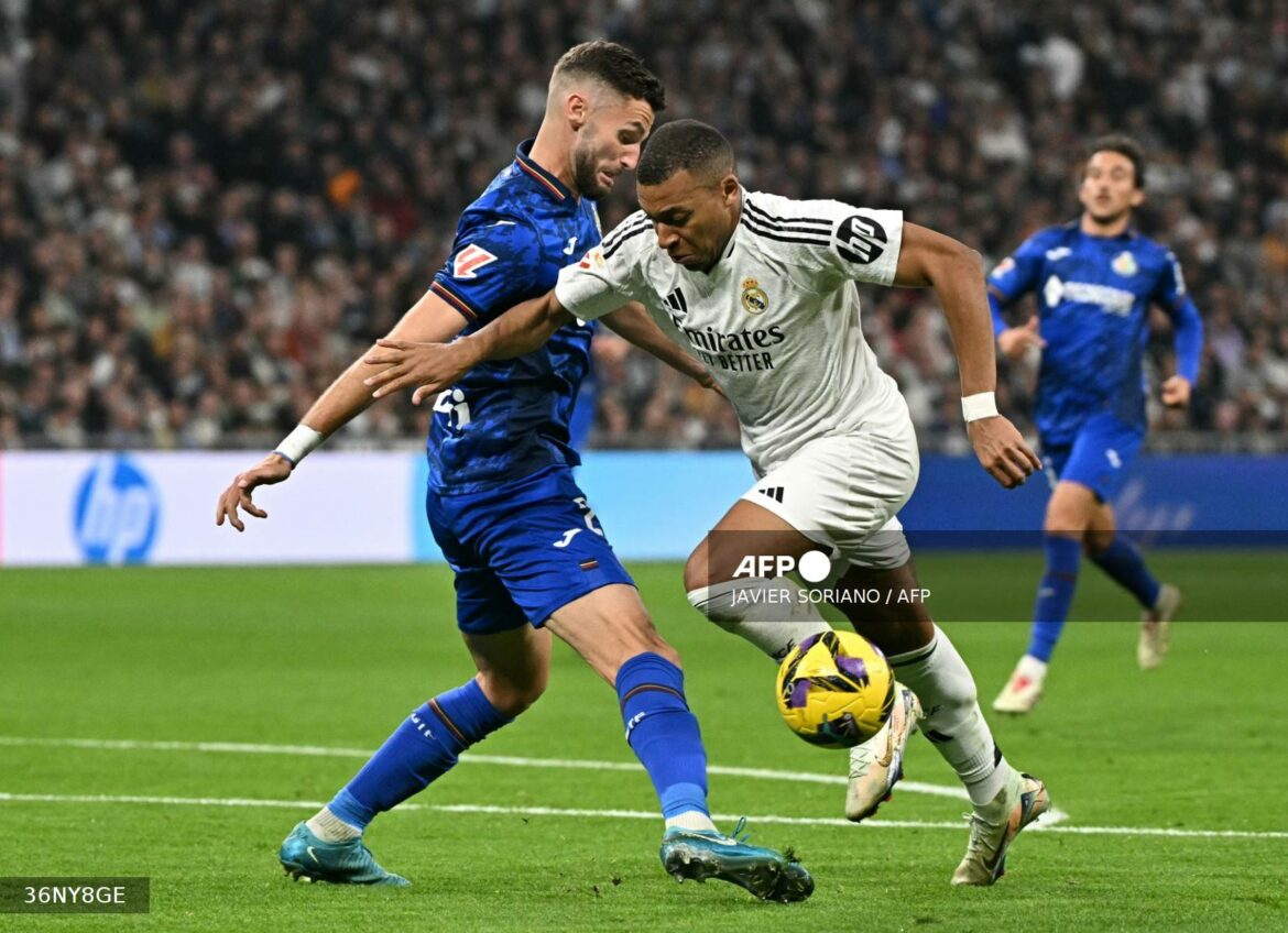 El Real Madrid queda a un punto del Barça tras ganar a Getafe con gol de Mbappé