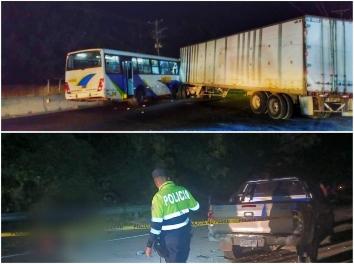Rastra chocó contra un bus y deja varios lesionados; y en otro accidente de tránsito un motociclista menor de edad falleció