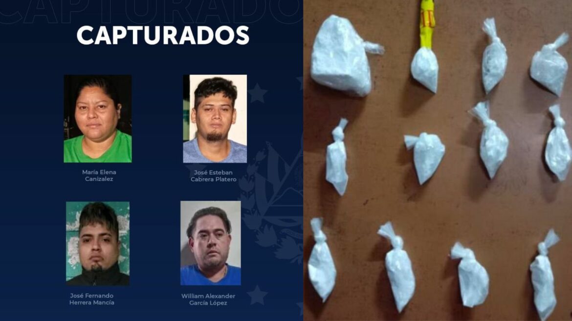 Cuatro arrestados y droga decomisada tras intervención de la División Antinarcóticos