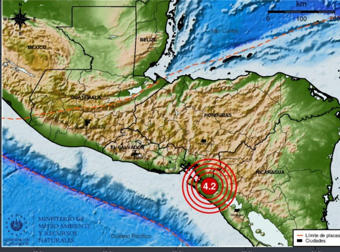 Sismo magnitud 4.2 en territorio de Nicaragua