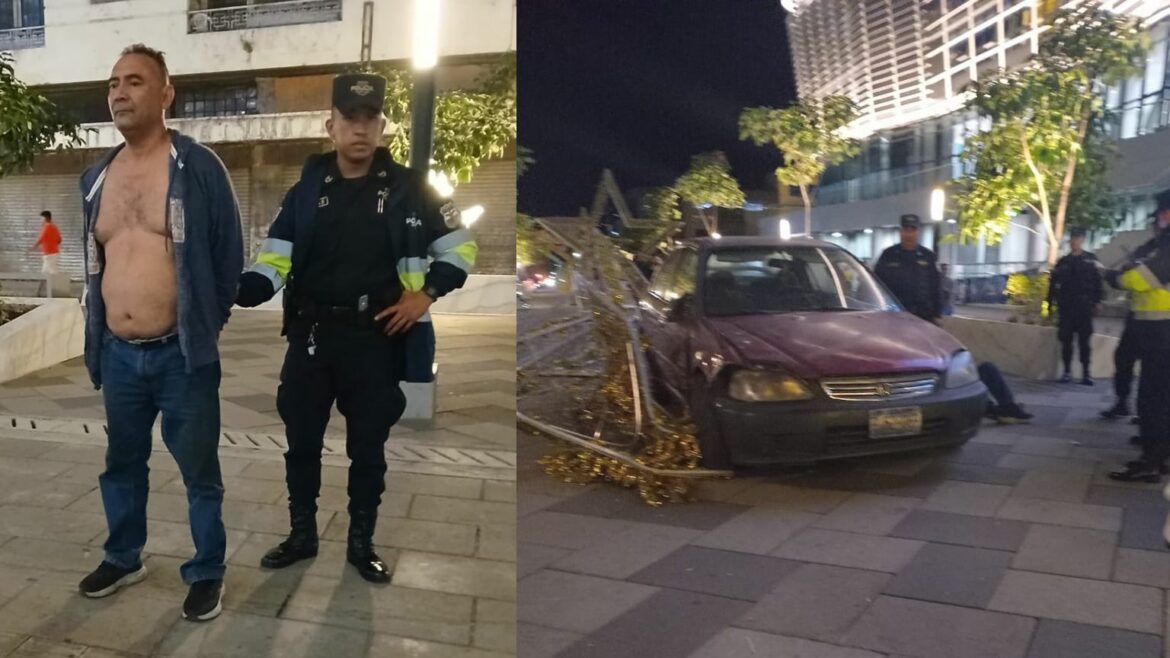 Un conductor ebrio puso en peligro a salvadoreños tras irrumpir en el Centro Histórico