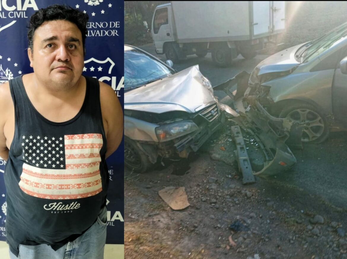 Detienen a hombre ebrio que ocasionó un accidente de tránsito en San Miguel