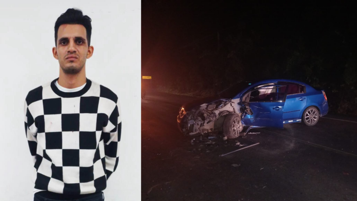 La PNC arrestó a un conductor ebrio que provocó un accidente en la Longitudinal del Norte