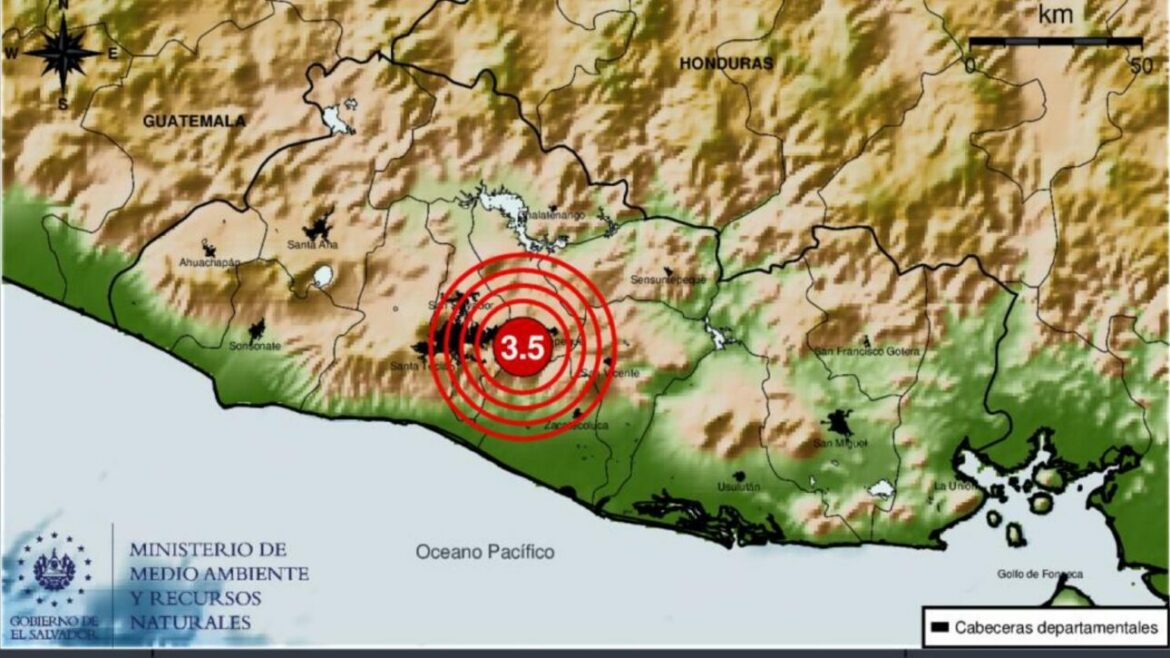 Sismo magnitud 3.5 en el Lago de Ilopango