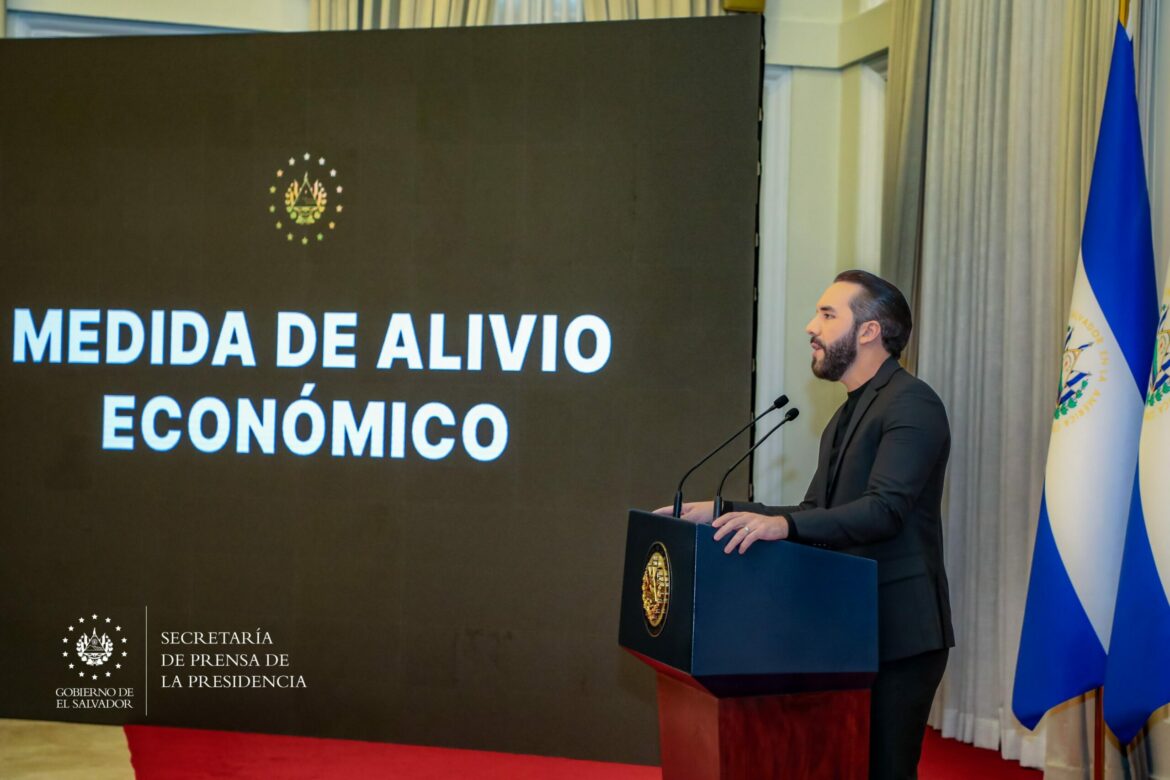 Presidente Bukele anuncia «Medida de Alivio Económico» en beneficio del 95% de los salvadoreños
