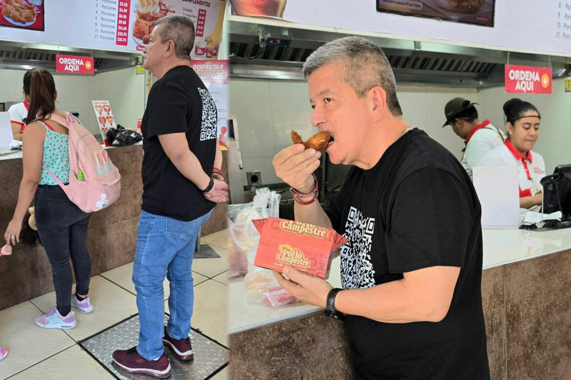 “Chino” Flores cumple su promesa en restaurante de pollo frito como rechazo al Gobierno de Bukele