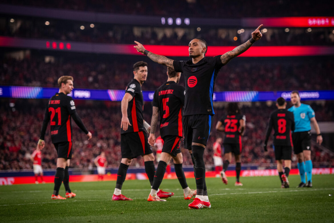 El Barcelona gana al Benfica por la mínima y con uno menos