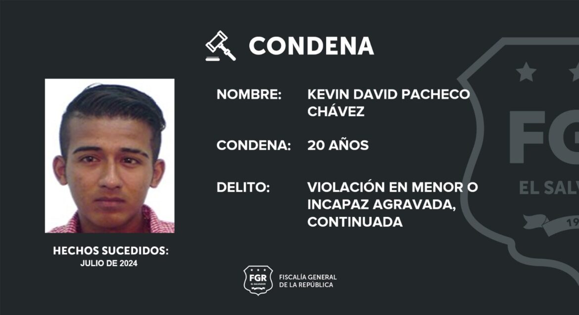 Hombre es condenado a 20 años de cárcel por violación a un menor en Aguilares