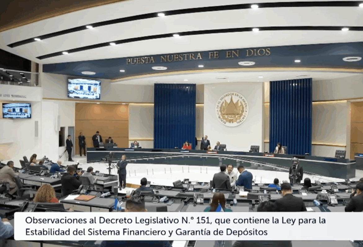 Asamblea aprueba observaciones presidenciales a la Ley para la Estabilidad del Sistema Financiero