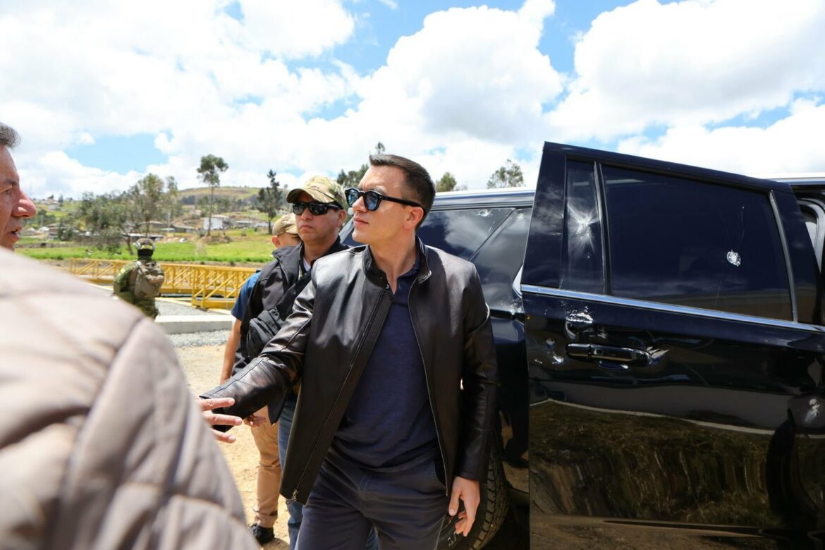 Ecuador: Noboa sale ileso tras ataque a su caravana y denuncia intento de asesinato en medio de protestas indígenas