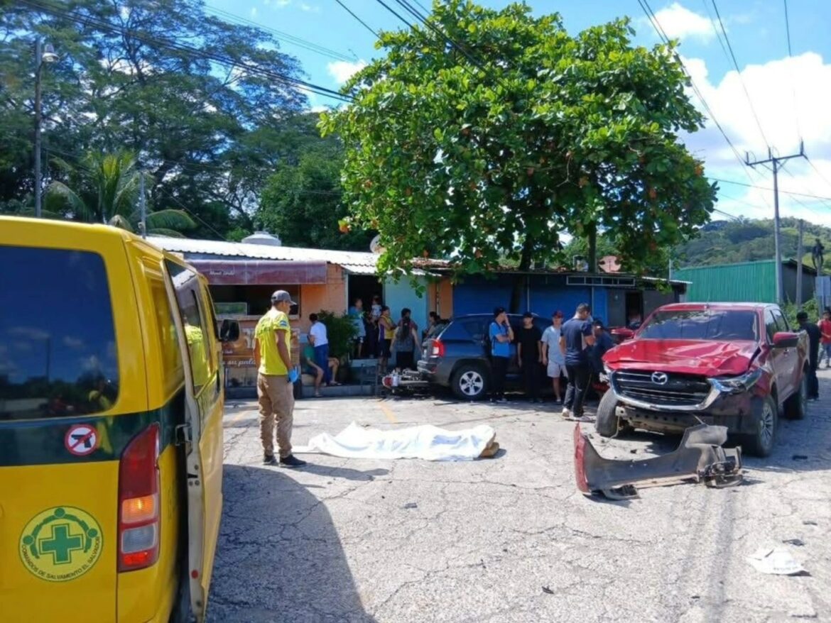 Fallece peatón tras fuerte accidente frente al parque arqueológico Joya de Cerén