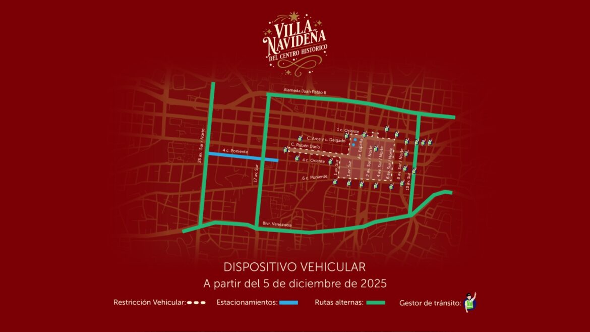 MOP y VMT anuncian cierres viales y rutas alternas por Villa Navideña 2025