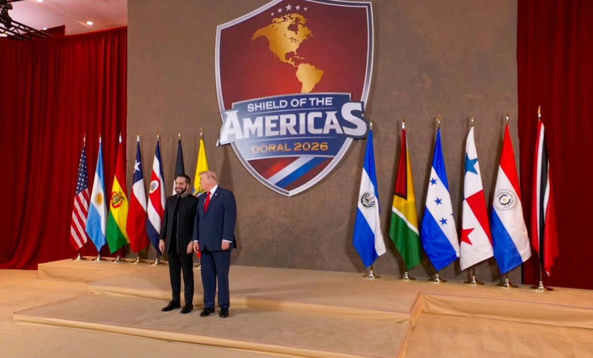 Presidente Bukele participa en cumbre “Escudo de las Américas” junto a Trump y líderes del continente