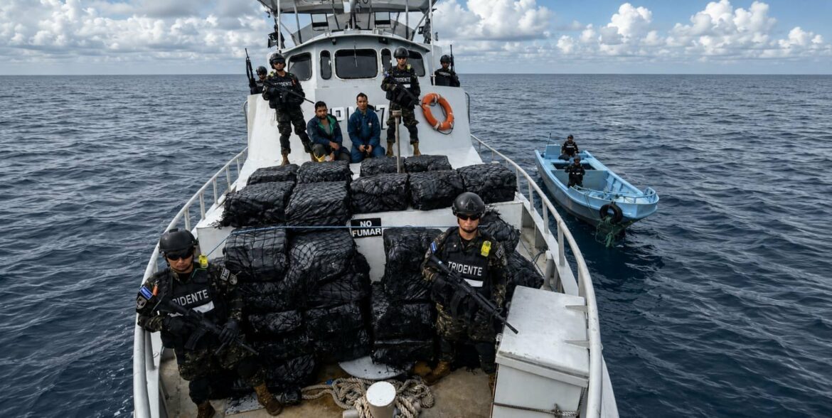 Marina Nacional intercepta embarcación con 1.36 toneladas de cocaína en alta mar