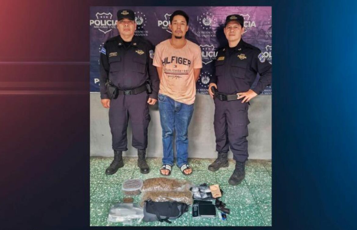 Capturan a hombre en Izalco con droga valorada en más de $11,800 y un revólver