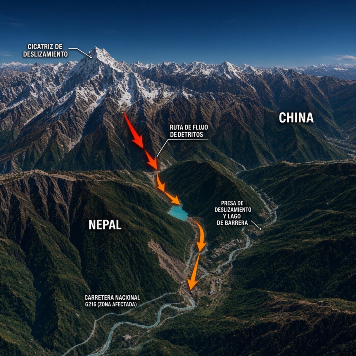 USGS determina que señal sísmica en Nepal fue provocada por un deslizamiento