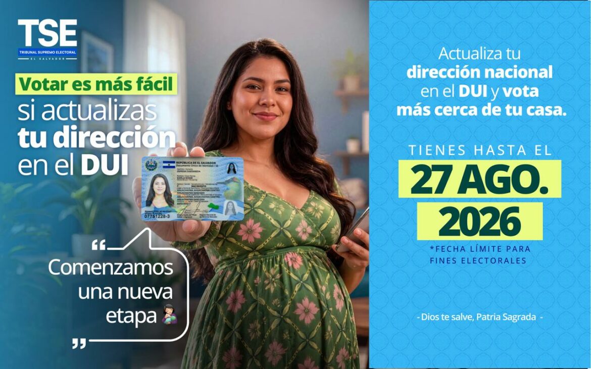 TSE recuerda que hoy vence el plazo para actualizar la residencia en el DUI y acceder al voto residencial