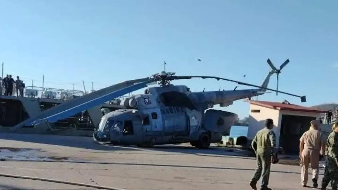 Falla en motor provoca desplome de helicóptero de la Marina en Mazatlán
