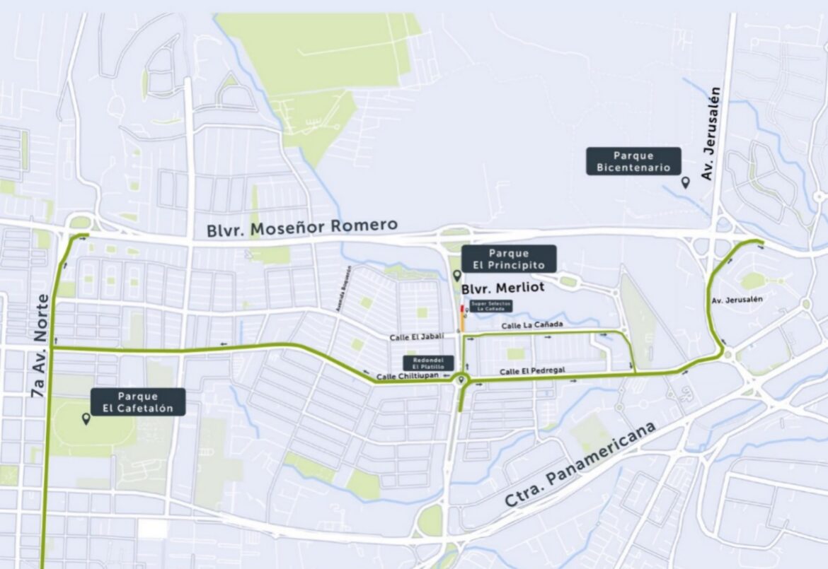 Restricción vehicular afectará acceso al bulevar Monseñor Romero